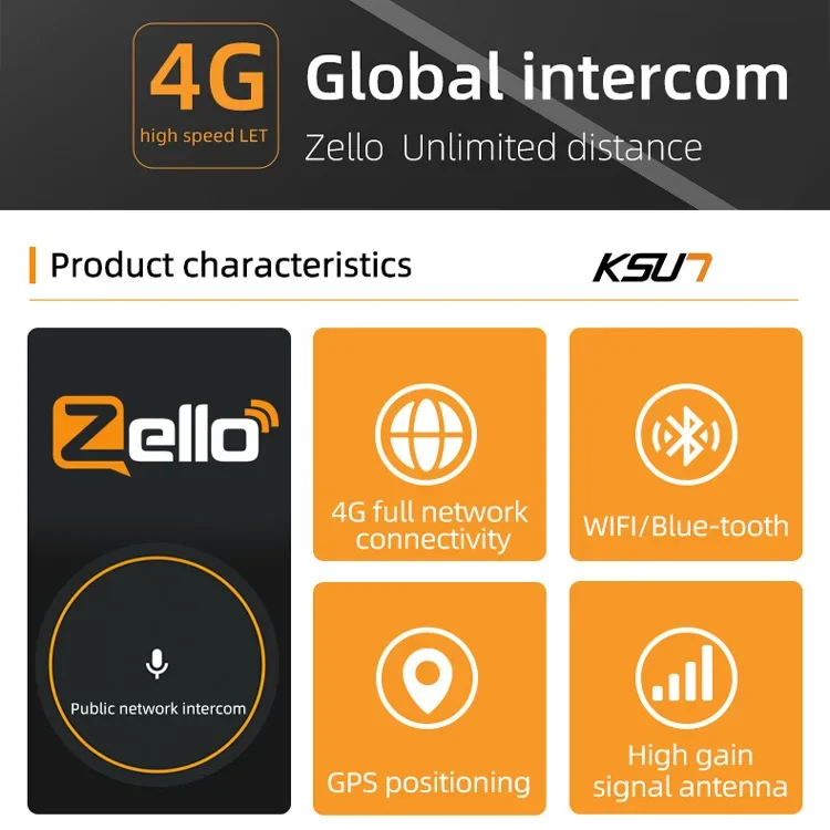 ZL18 Android 4G Permanence POC Global Network Two Way Radio, Paire Longue Portée, Zello PTT Walperforé Talkie avec Carte Sim, 100km, 1000km, 5000km