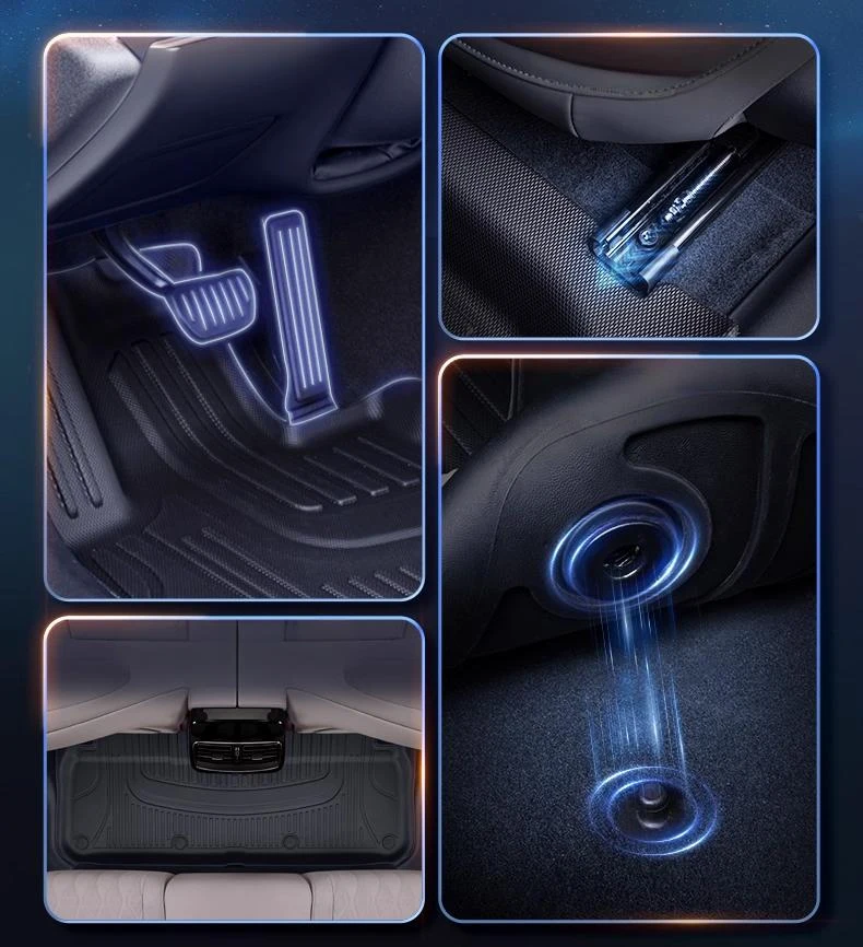 اليد اليسرى محرك سيارة الكلمة حصيرة ل BYD TANG DMI/EV/DMP 2024 7 مقاعد سيارة كامل المحيطة القدم حصيرة الكلمة بطانة سجادة أرضيات #2