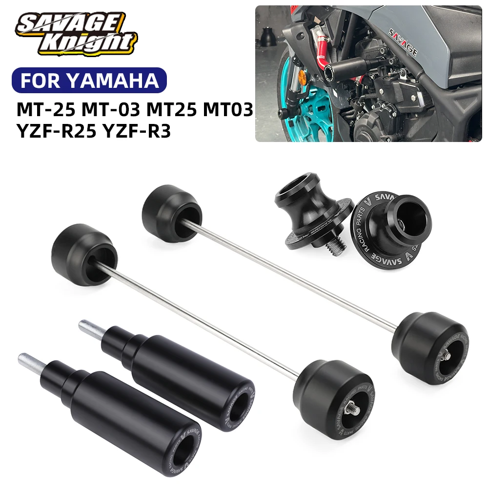 

MT25 MT03 Слайдер Crash для YAMAHA YZFR3 YZFR25 MT-03 MT-25 YZF-R3 2015-2024 Слайдер вилки, подставка для маятника, винт, защита обтекателя