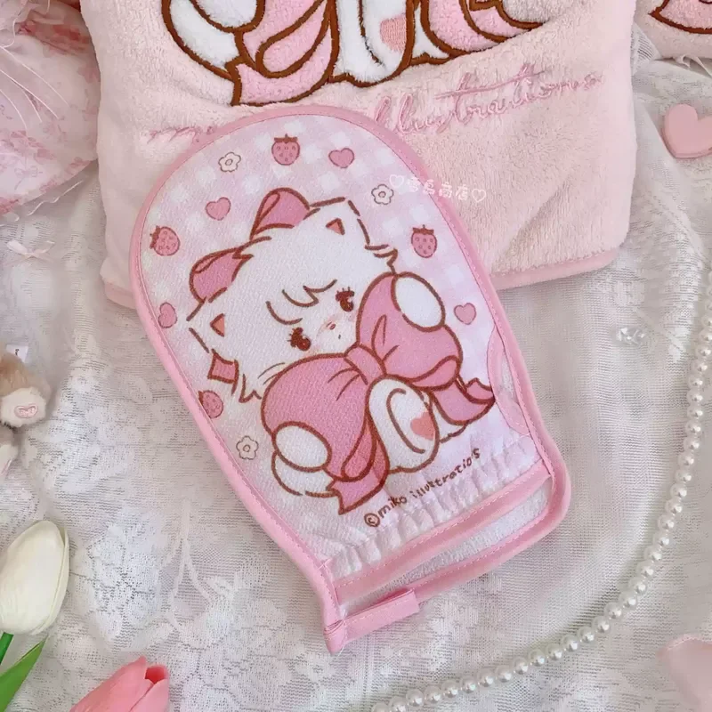 Toallas de baño de Anime Mikko, no daña la piel, artefacto para frotar arcilla, lindas toallas de baño para uso doméstico, frotar la espalda, Toalla de baño Kawaii Mikko