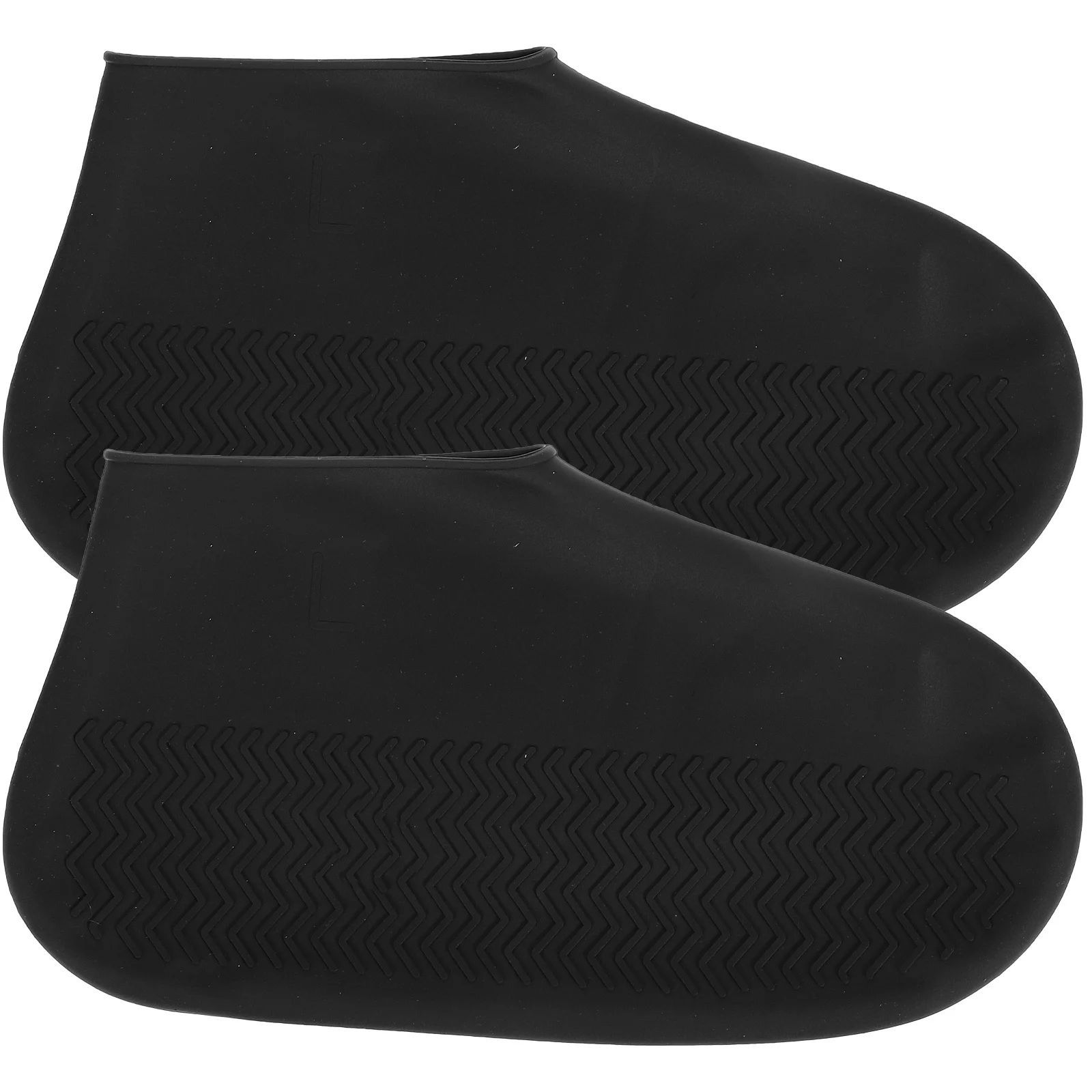 1 par de cubiertas para botas de lluvia, resistentes, impermeables, reutilizables, protección antideslizante para pantalones, piernas, talla L, negro