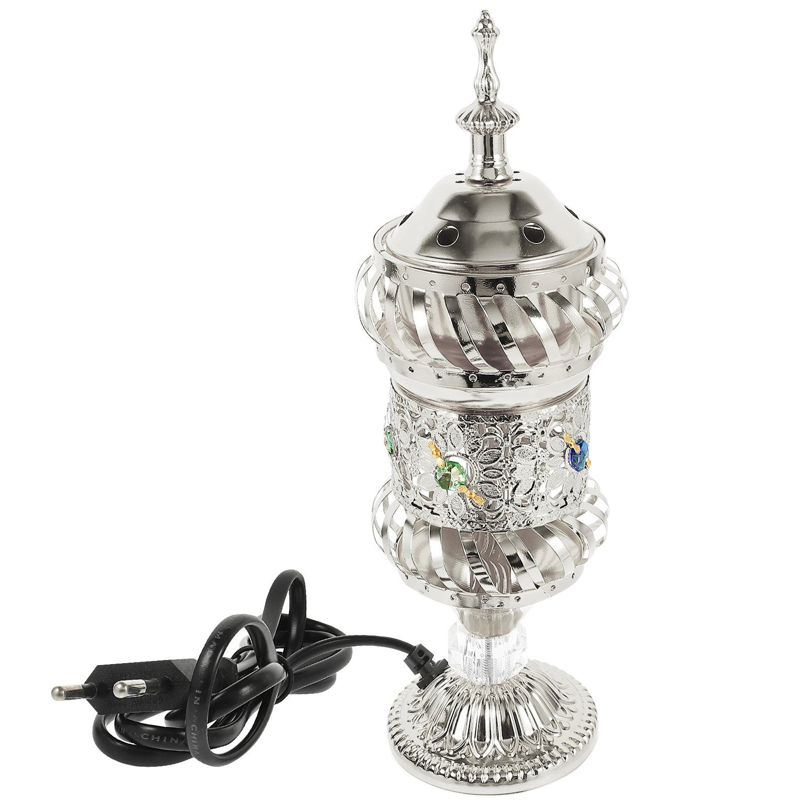 

Portable Metal Incense Burner Electric Censer Decorative Relaxation Retro Ornament Reusable Small Lightweight