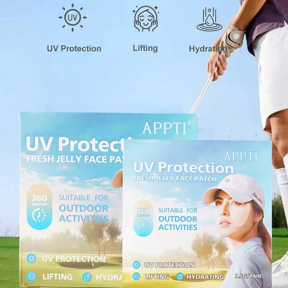 UV Protection Face Patch Golf Sun Protection Fresh Jelly Face Patch For Outdoor Activities Sunblock Gel Golf Patches Skincare image 3