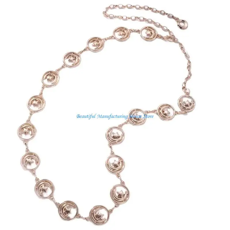 E56A فستان سلسلة حزام القمر ستار الخصر سلسلة تنورة حزام على شكل سلسلة الخصر مجوهرات