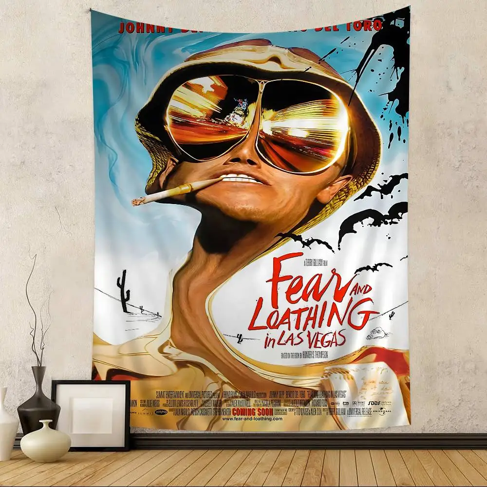 Hot F-Fear And L-Loathing In Las V-Vegas Anime Tapestry Hanging Tarot Hippie Wall Rugs Dorm Home Decor
