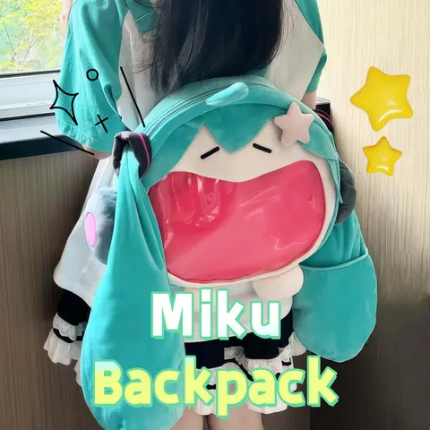 Hatsune Miku Mochila de Felpa Itabag para Almacenamiento de Muñecas Linda Idea de Regalo de Anime Unisex Perfecto para Accesorio de Convención de Cosplay Suave