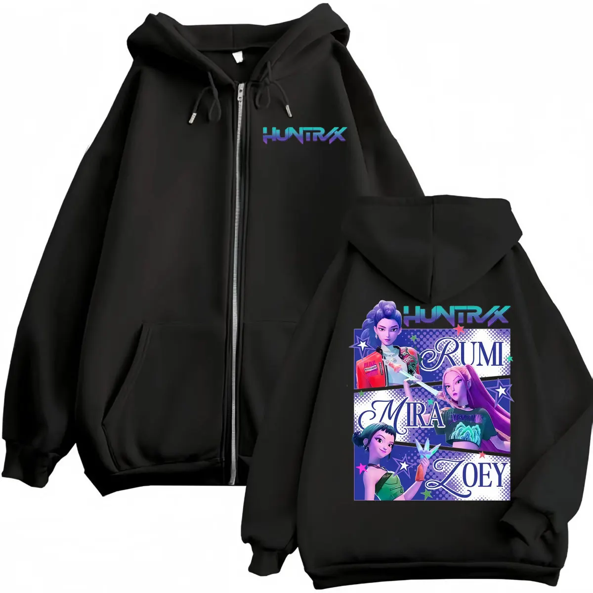 

KPop Demon Hunters Zipper Hoodies Men Women Clothing Harajuku Cartoon Zip Up Pullovers Fashion Casual Long Sleeve Sweatshirts