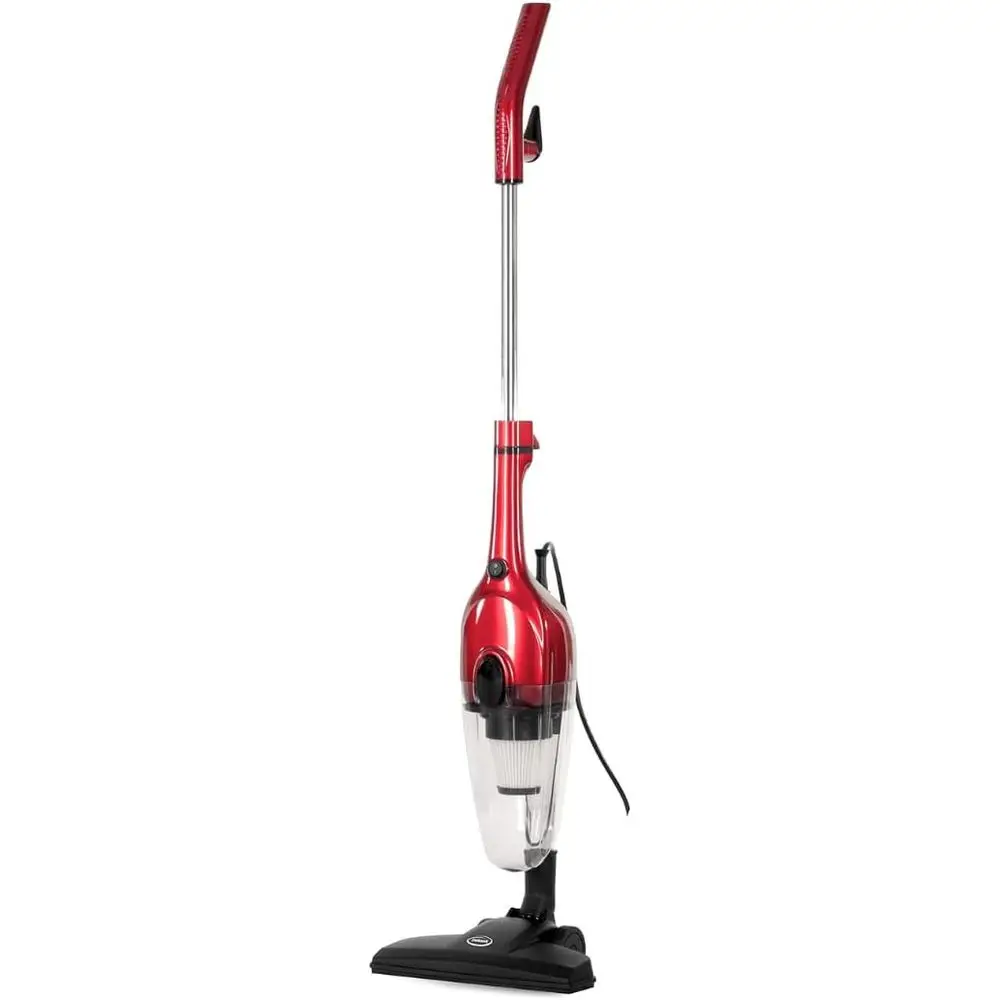 

Пылесос 2-в-1, вертикальный и ручной, 6 насадок, компактный, легкий (3 фунта) 600 Вт, объем 0,5 л, красный цвет