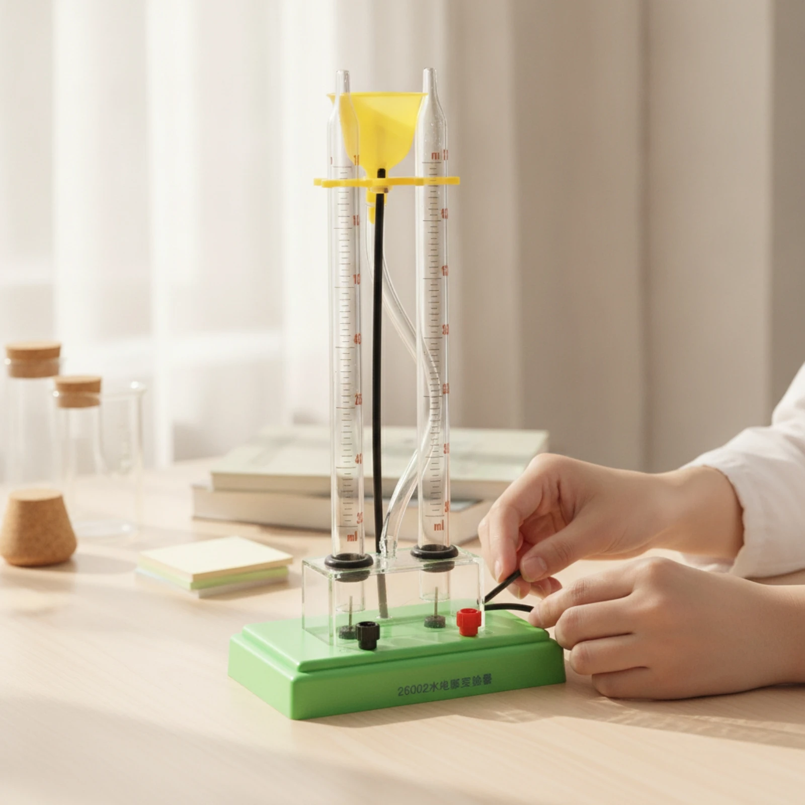Educational Electrolysis Instrument with Graduated Tubes Reliable Apparatus Demonstrator for Middle School Science Classrooms