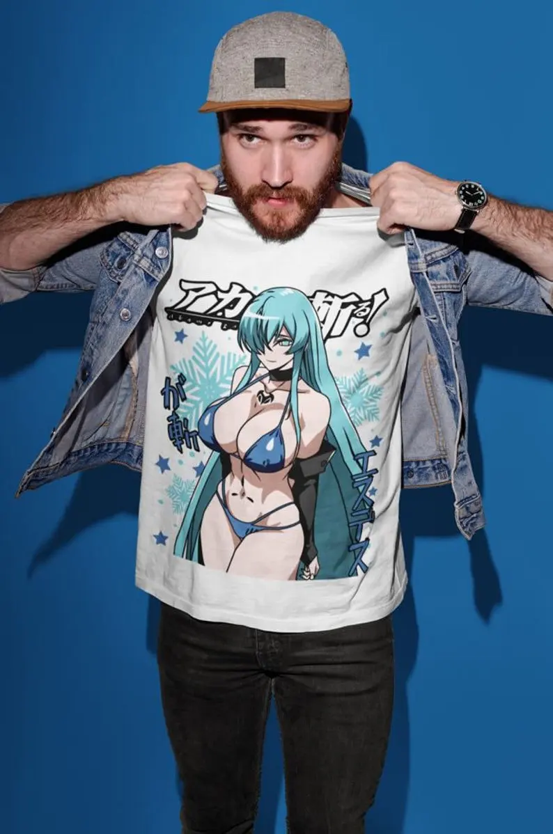 Unisex Waifu Material Anime T-Shirt, Maga Oscura Anime Girl Lewd Shirt
