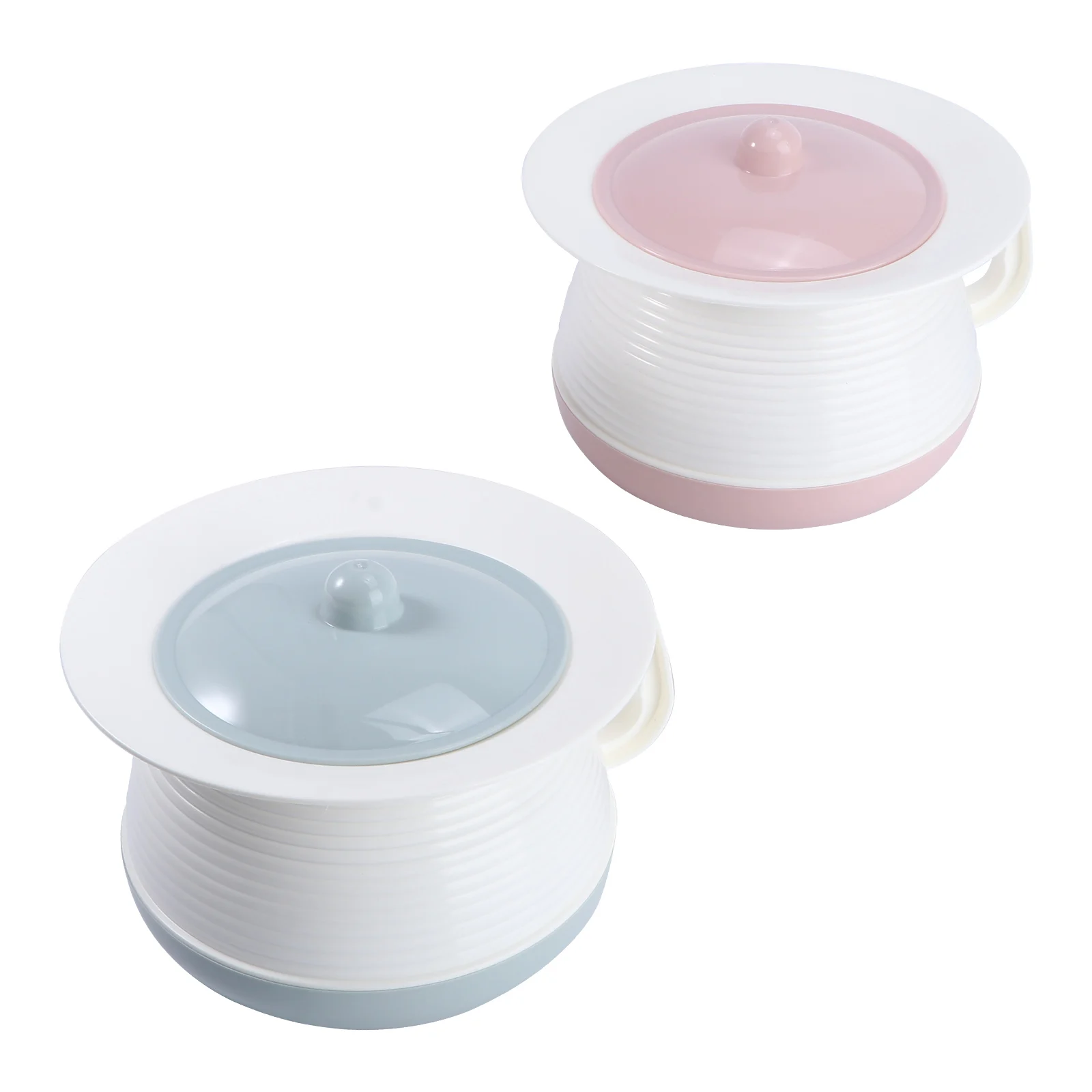 

2PCS Baby Urination Chamber Pot Bucket Thick PP Drop-resistant Non-slip Handle Lid Hygienic Chamber Pot Red Blue