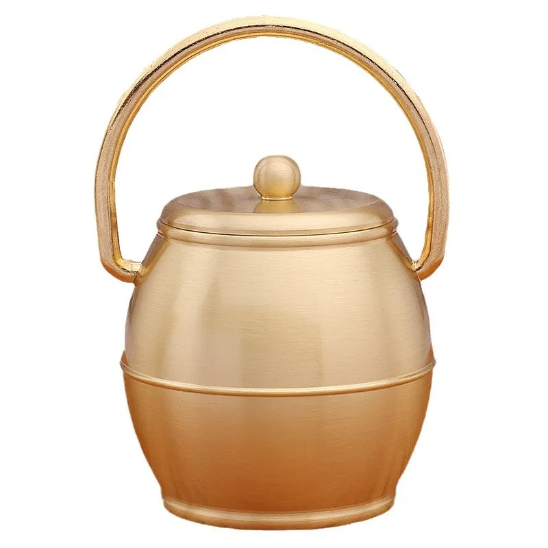 Brass Children's Bucket Wedding Three-Piece Set Wedding Supplies Wedding Gift Dowry Suit National Fashion Copper Ornaments Craft