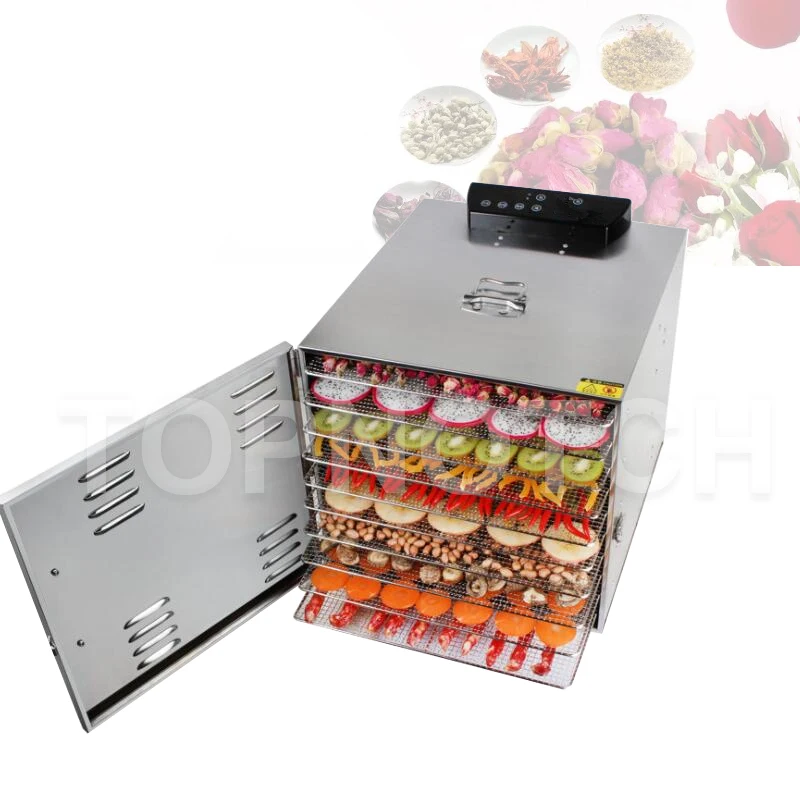 

Fruit Vegetable Herb Meat Drying Machine Home Commercial Snack Food Dehydrator With 10 Trays