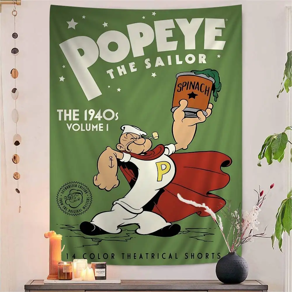 P-PopeyeS The S-Sailor cartoon Colorful Tapestry Wall Hanging Hanging Tarot Hippie Wall Rugs Dorm Wall Art Decor