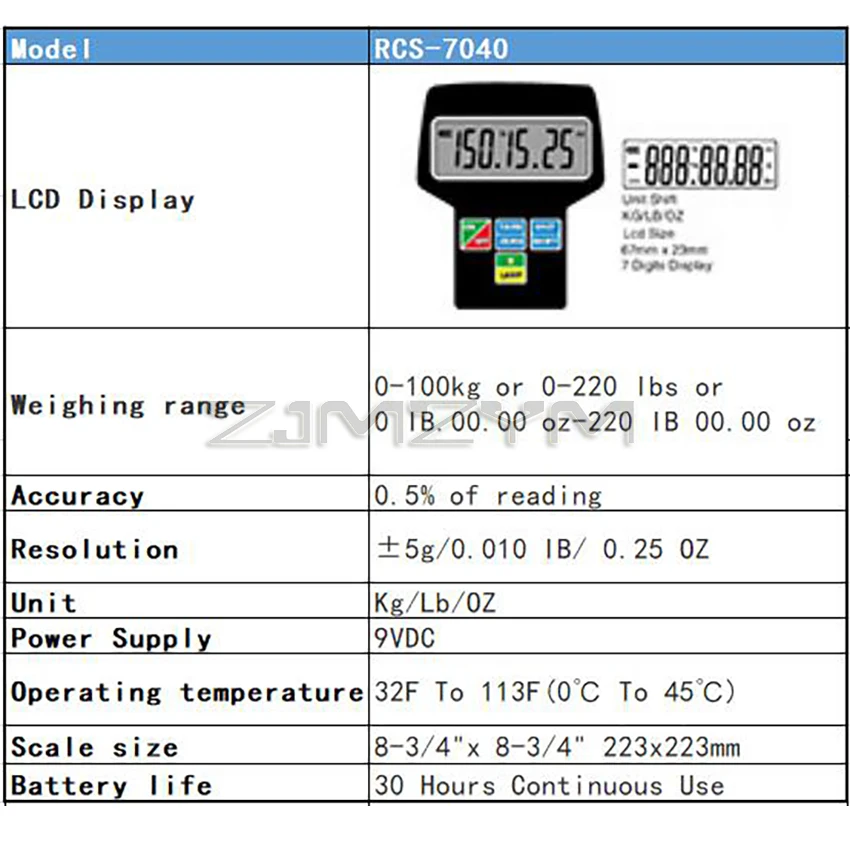 RCS-7040 Digital A/C Refrigerant Charging Scale High-precision Portable Refrigerant Freon Filling Scale with Case Measuring Tool