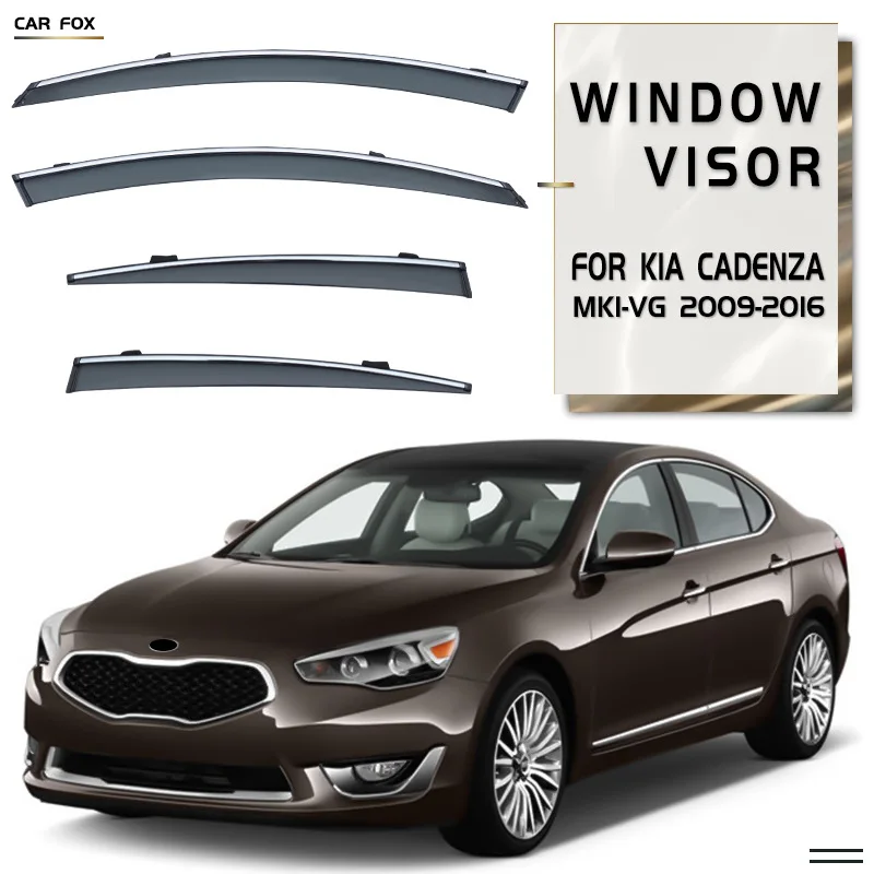 

Для KIA Cadenza 2009-2016: Дефлекторы окон, ветровики, защита от дождя, накладки на боковые окна, аксессуары для авто, стайлинг автомобиля