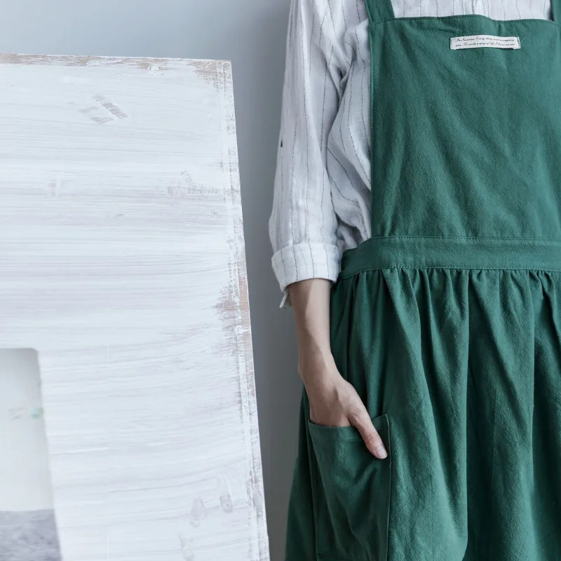 Nordic quality home kitchen cafe apron Korean style canvas vest apron