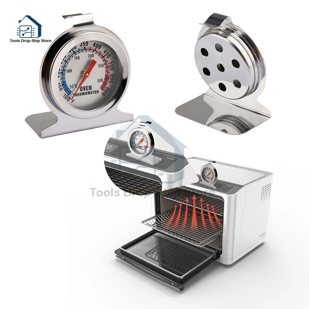 Stainless Steel Oven Cooker Thermometer Temperature Gauge Mini Thermometer Grill Temperature Gauge for Household Cooking