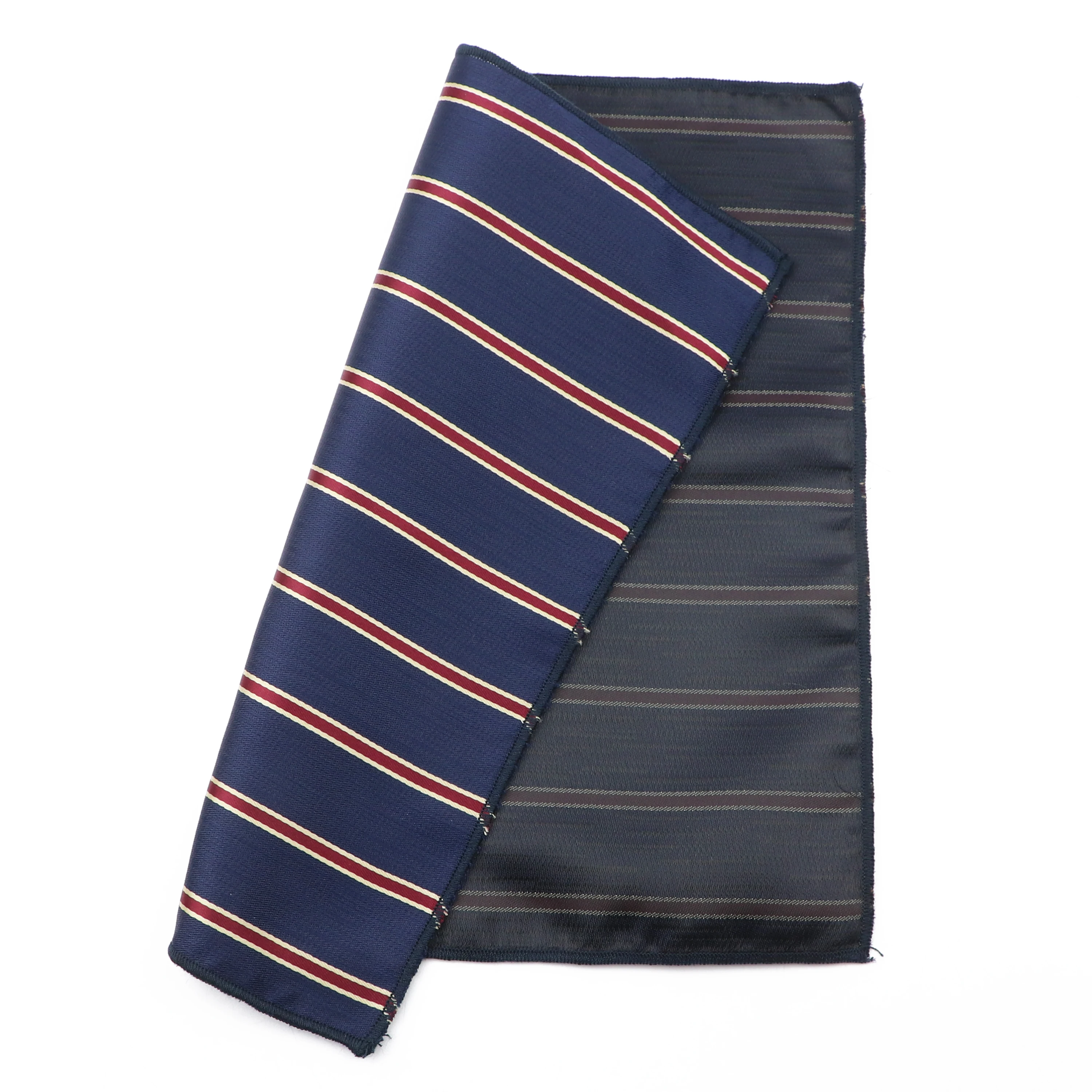 Fashion Striped Men's Polyester Scarf 24cm Red Blue Green Jacquard Handkerchief Classic Office Suit Accessories Wedding Gift