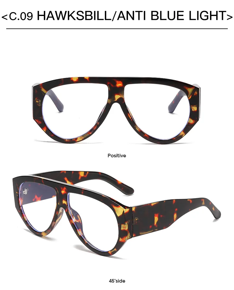 Vintage Übergroße Ovale Blaulichtfilter-Brille für Damen Neue Mode Leoparden-Computerbrillengestell Damen-Sonnenbrille – Detail 6