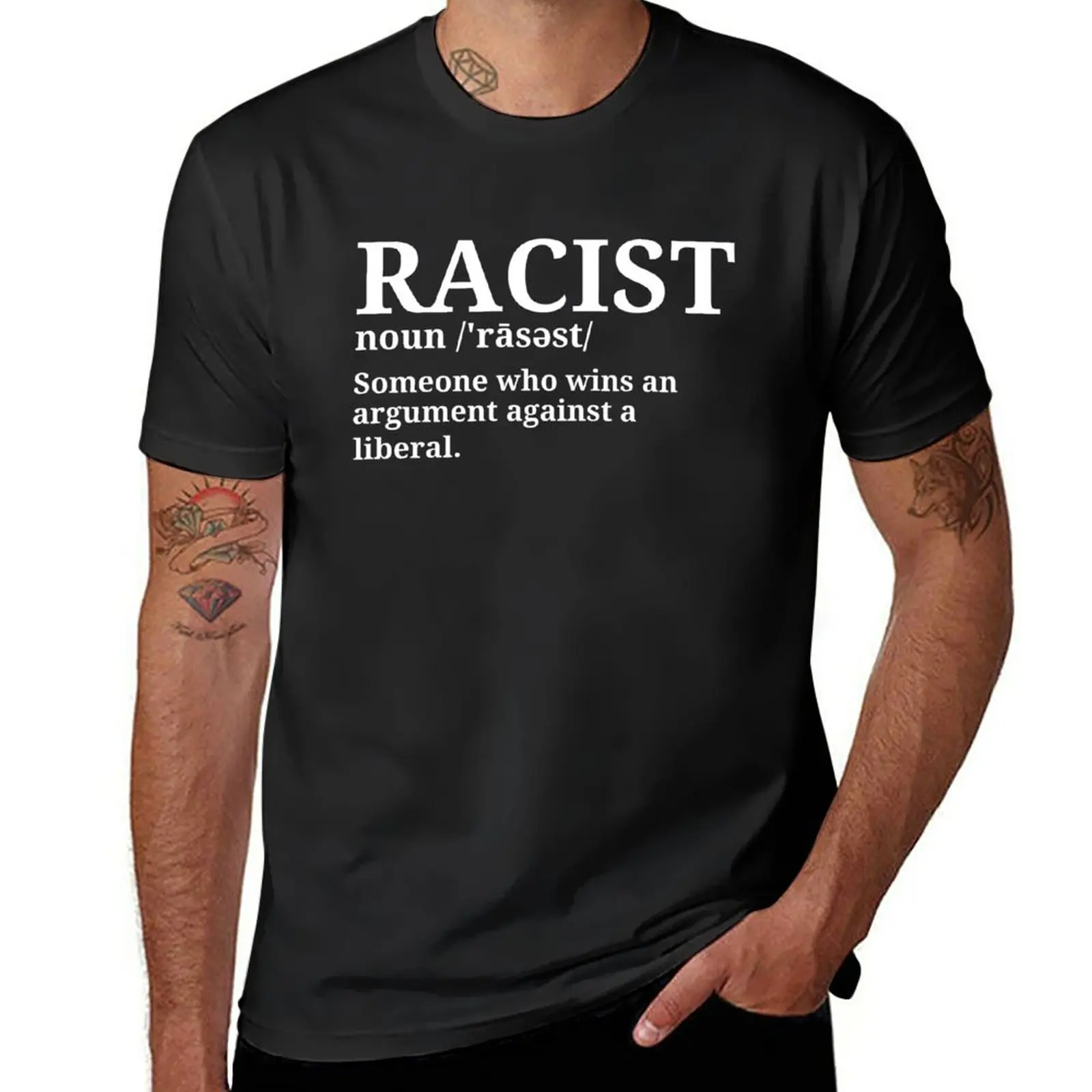 New Funny Racist definition is some one who wins an argument against a liberal shirt T-Shirt anime Men's t-shirts