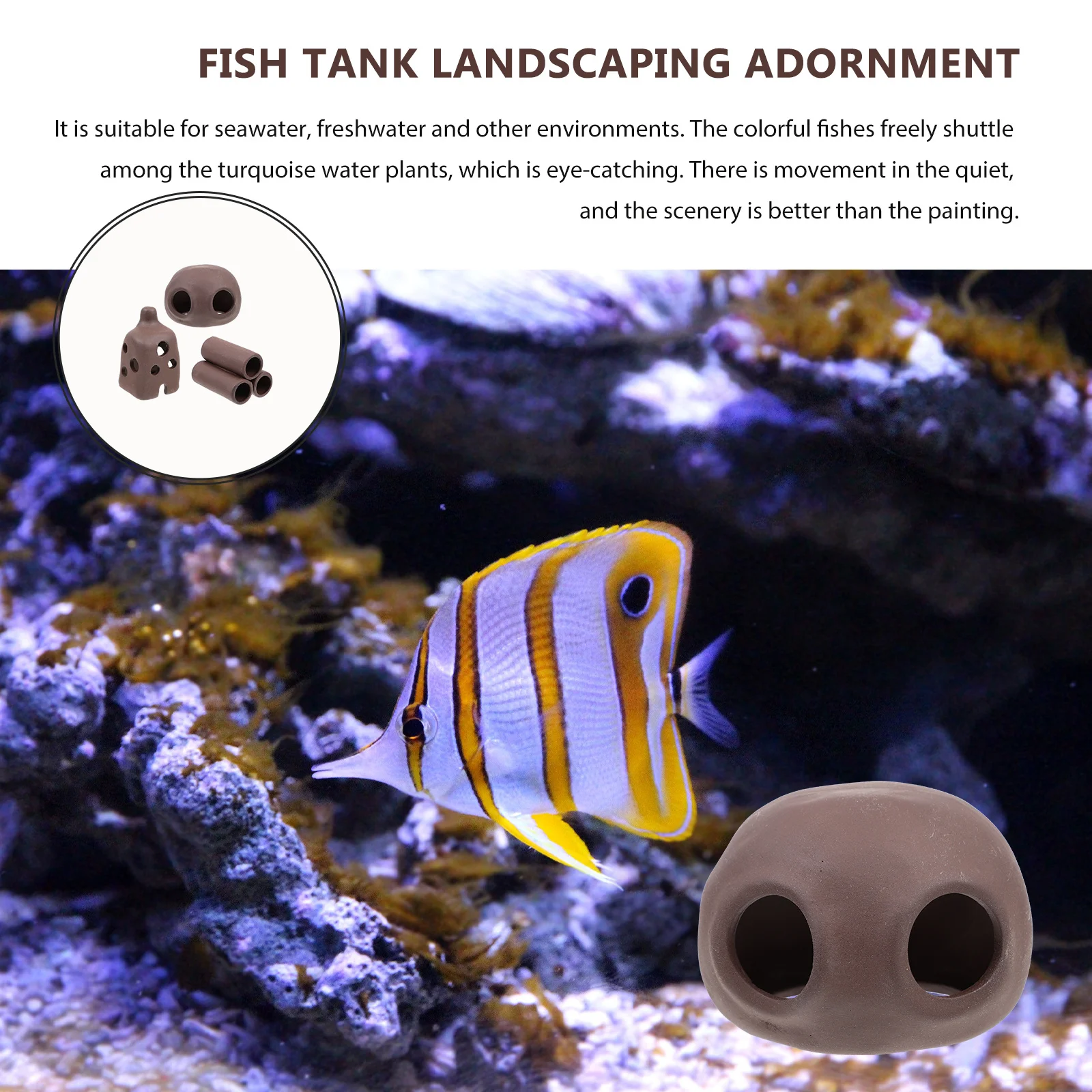 

3Pcs Aquarium Cave Hideout Fish Tank Decor Colorful Landscape Ornament Safe Fish Shrimp Breeding Cave for Tank Enrichment