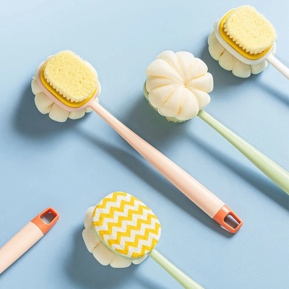 

Shower Brush Long Handle Bath Scrubber Body Brush For Bathroom Back Exfoliating Thickened Bath Ball Hygienic Hook Design