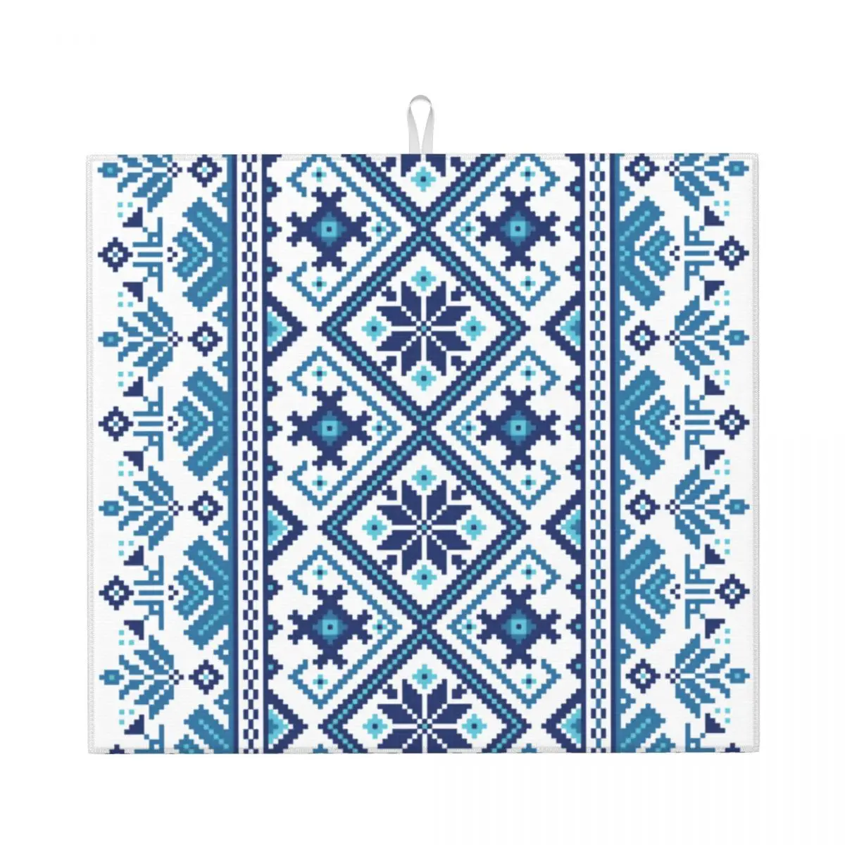 Custom Ukrainian Traditional Embroidery Dish Drying Pads Absorbent Vyshyvanka Microfiber Quick Dry Drainer Mats