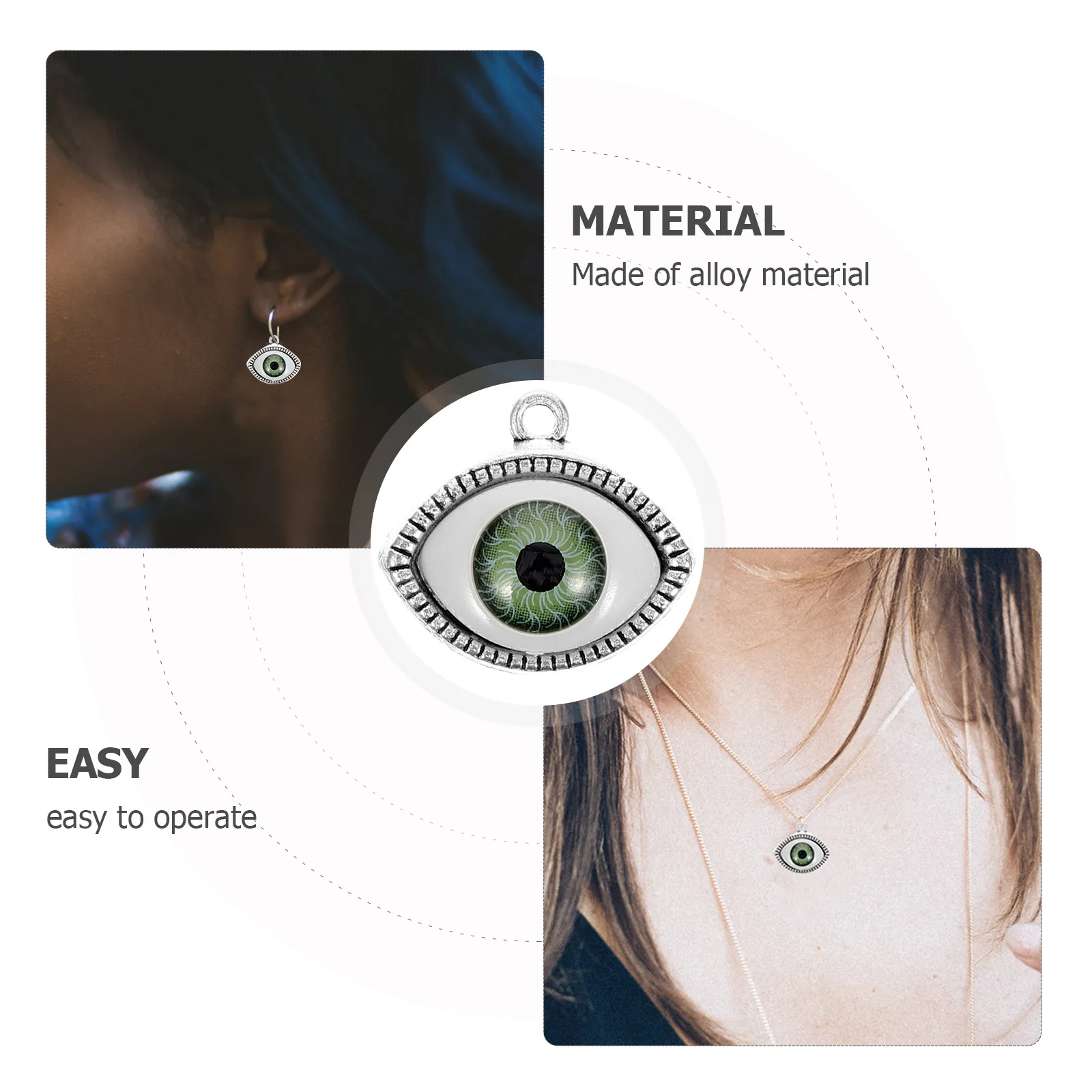 

10 Pcs Jewelry Alloy Pendant Eye Evil Accessories Charms for Jewellery Making Pendants