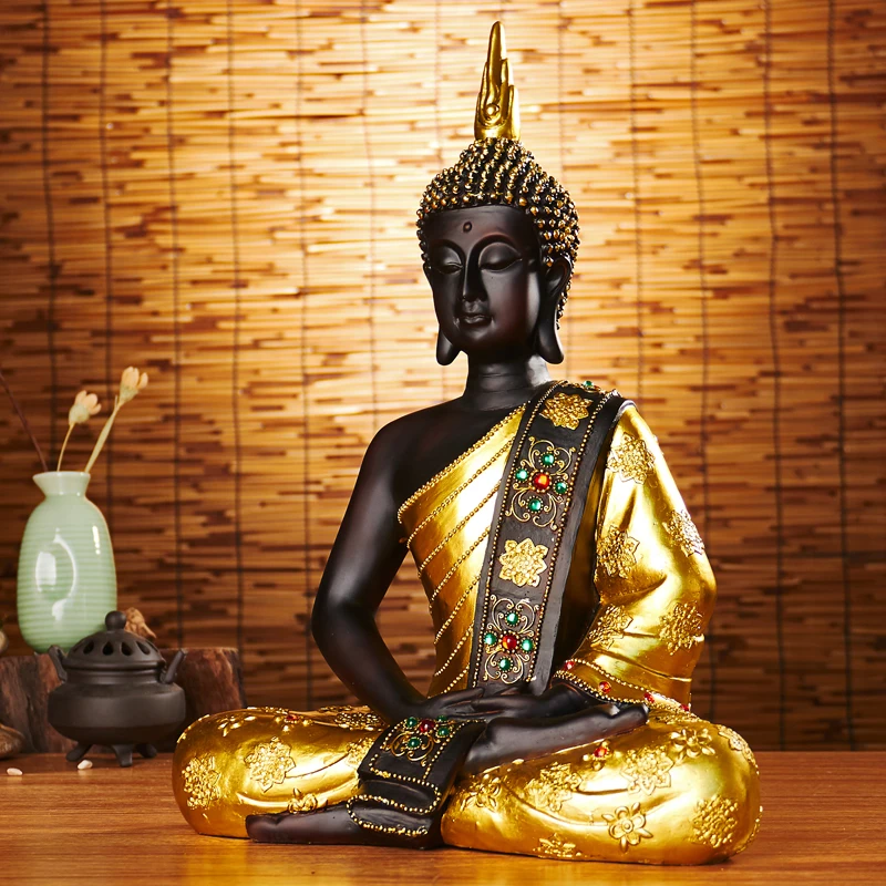 Entrance Buddha Ornament South East Asia Zen Home Decoration Thailand Sitting Buddha Crafts Yoga Club Soft Decoration