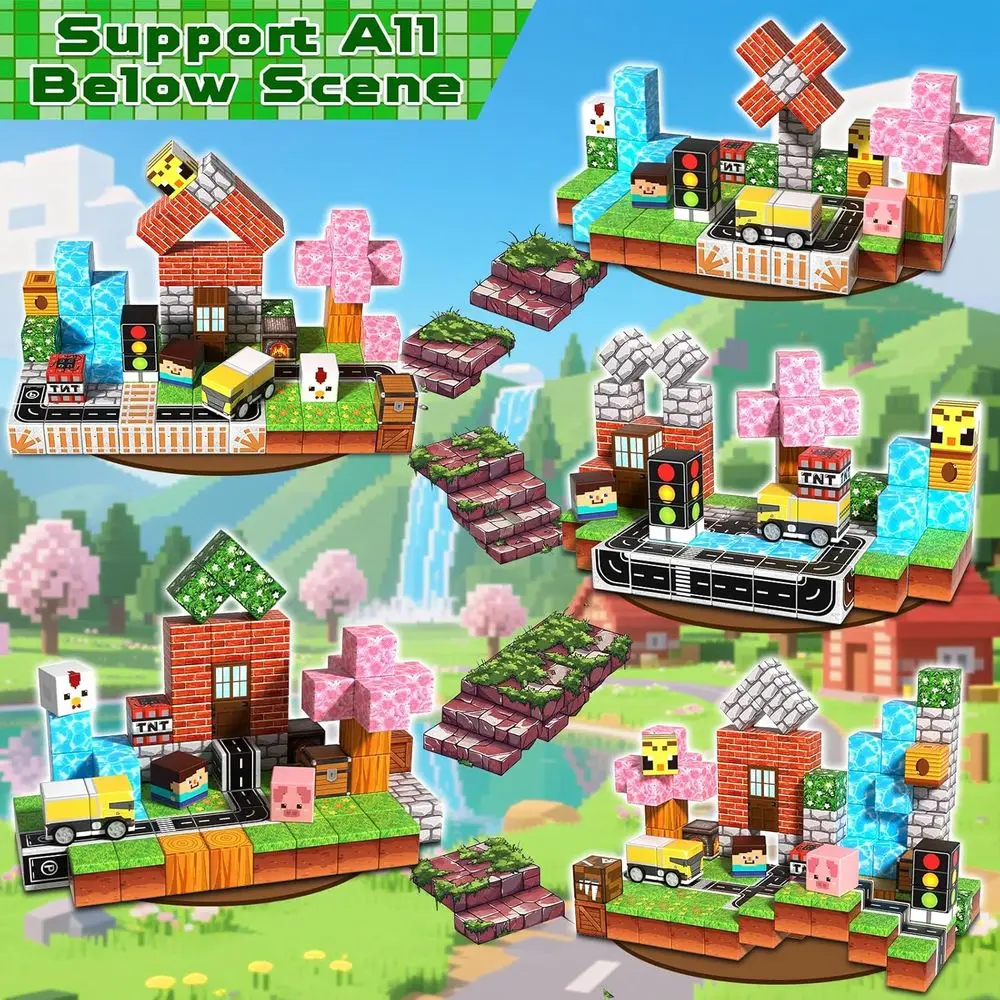 子供向け磁気ブロックセット 3～10歳、STEM玩具 4～8歳向け、男の子と女の子への誕生日プレゼントに最適