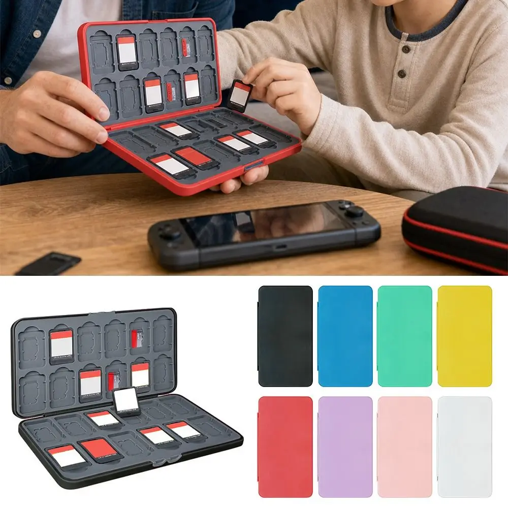 24 Slots Game Card Storage Box Magnetic Attraction Design Multicolor Card Holder Large Capacity for Switch Lite/OLED