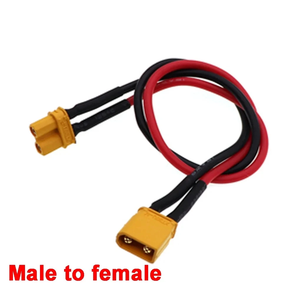 XT30 U-F/M Male to Female Plug Extension Cable Silicone rubber cable 10CM-1M 18AWG  Lithium battery plug With Wire Connector