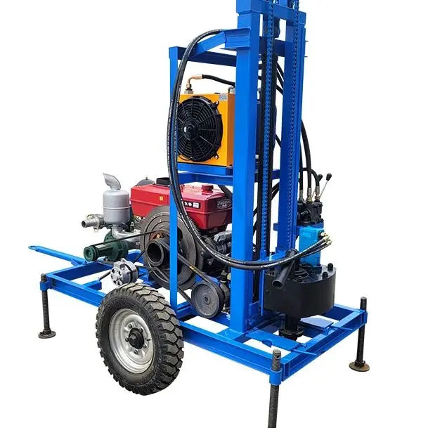 

Customized Mobile Flexible Water Well Drilling Rig High Precision Positioning Diesel Powered 22HP 25HP 30HP 100-180m