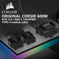 Original Corsair TYPE-4 12VHPWR 8Pin a PCIE 5,0 GEN 5 12 + 4PIN 16Pin ATX3.0 Cable de alimentación Modular para tarjeta de vídeo GPU RTX40