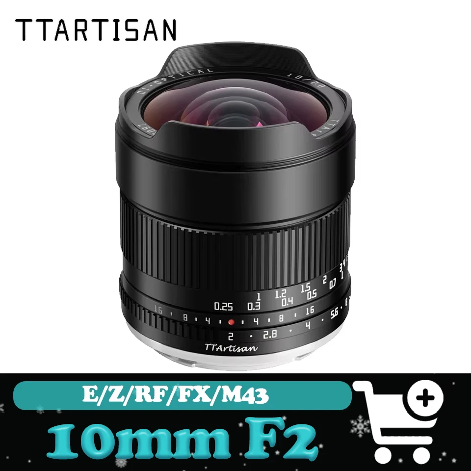 

TTArtisan APS-C 10мм F2 ASPH. Широкоугольный объектив для камеры Fuji X-T200 X-T30 II Sony A6500 A7R III Nikon Z5 Canon R50
