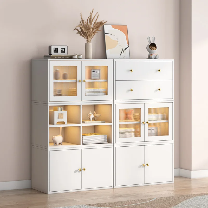 Cross-border DIY module combination cabinet Half wall TV cabinet Metal simple floor  Combination bookcase