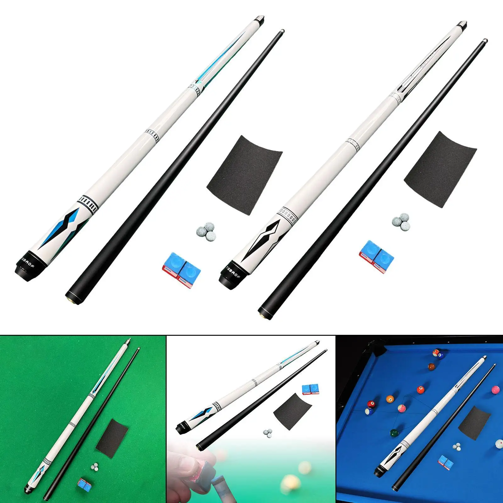

Professional Pool Cue Lightweight Segmented 146cm Two Sections Billiard Cue