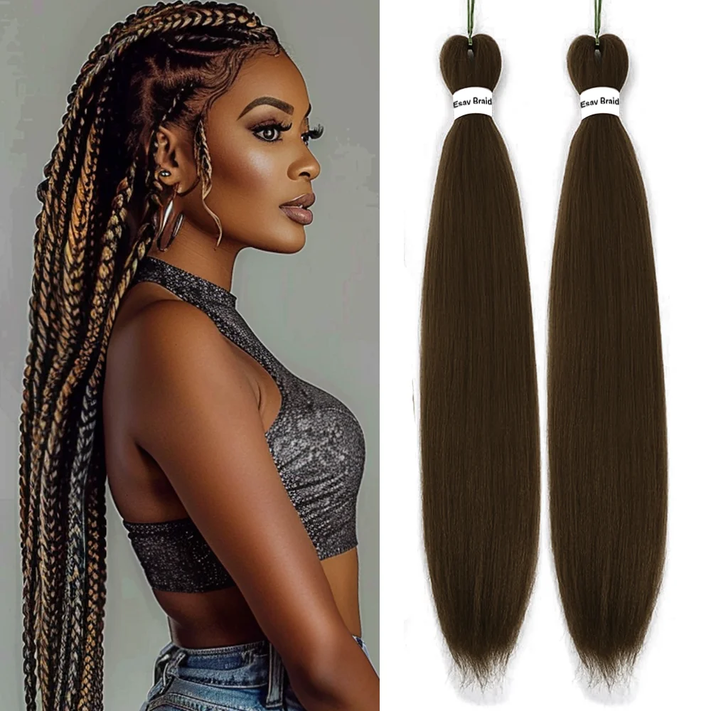 Easy Crochet Braids Ombre Hair Pre stretched Ombre Synthetic Braids Extensions Senegal Twist Yaki Straight Crochet Women 26 Inch