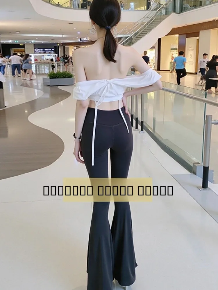 

Женские брюки для йоги с высокой талией, на молнии, для активного отдыха, сексуальные, расклешенные, со скрытой молнией по всей длине, женские ботинки-брюки