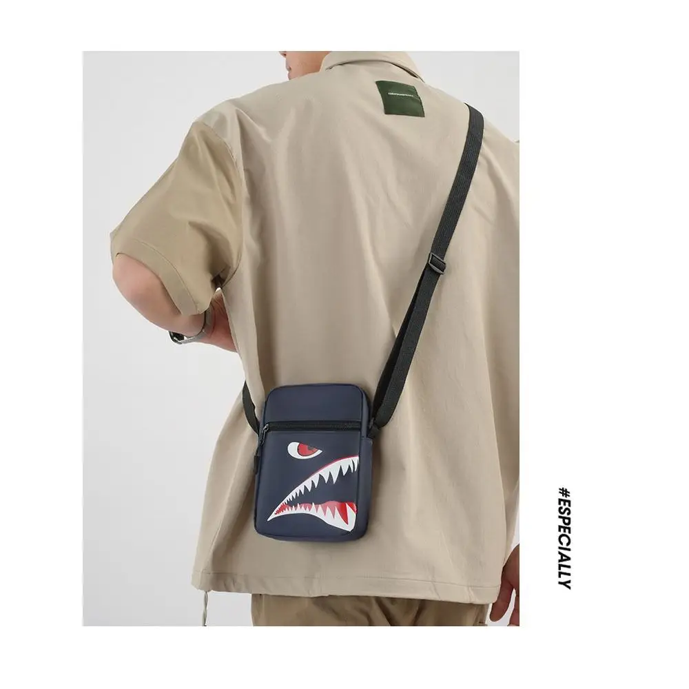 Trendy Color Graffiti Men Shoulder Bag Large Capacity Oxford Crossbody Bags Small Square Bag