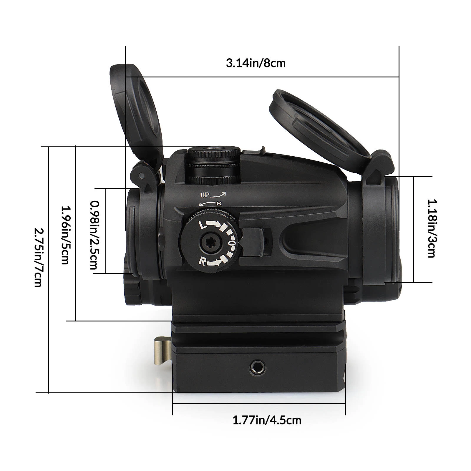 

Tactical 1X Magnification 3MOA General Waterproof and Elevated Bracket for Hunting HS2-0147