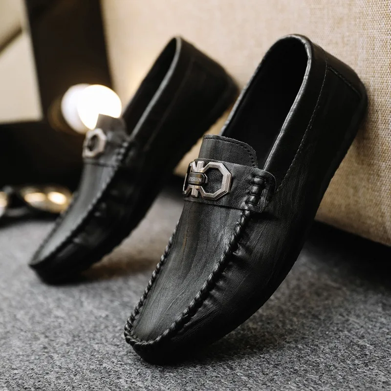 Loafers Luxury Designer Half Shoes for Men Casuales Slippers Men Mules Summer Slippers Leather Shoes for Men Zapatos Hombre