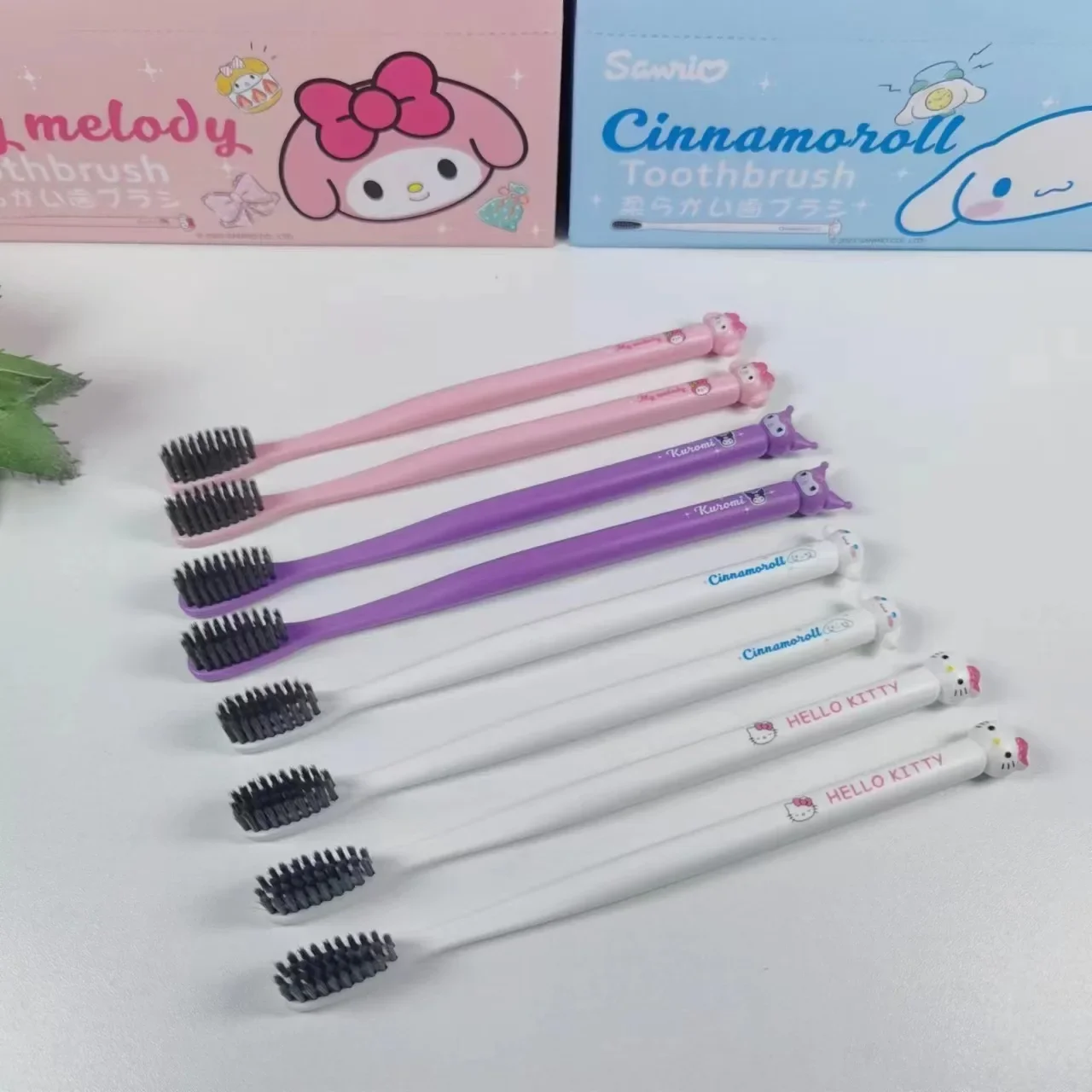 Anime Hello Kitty Toothbrush Melody Kuromi Cinnamoroll Cartoon Student Adult Household Toothbrush Cleaning Birthday Cute Gifts