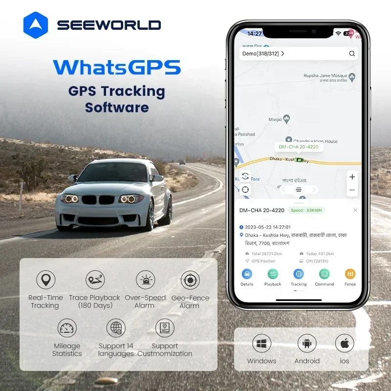 2025 SEEWORLD Solução de Rastreamento de Frota Módulo GPS Localizador Anti-perdido Rastreador Sem Fio Magnético para Carro 7500mAh