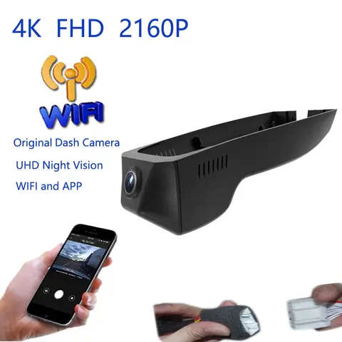 4K Plug And Play Car Video Recorder Wifi DVR Dash Camera For Cadillac SRX XT5 XT4 2013-2019 Buick Envision LaCrosse 2015-2021