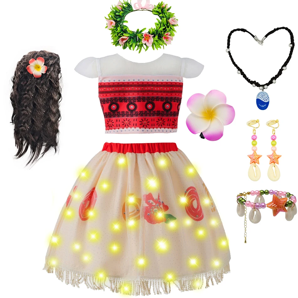 

Костюм Моаны 2 Вайаны на Хэллоуин, платье принцессы для девочек, детские топы, юбка, комплекты из 2 предметов, детские праздничные платья, платья для фэнтезийного фестиваля