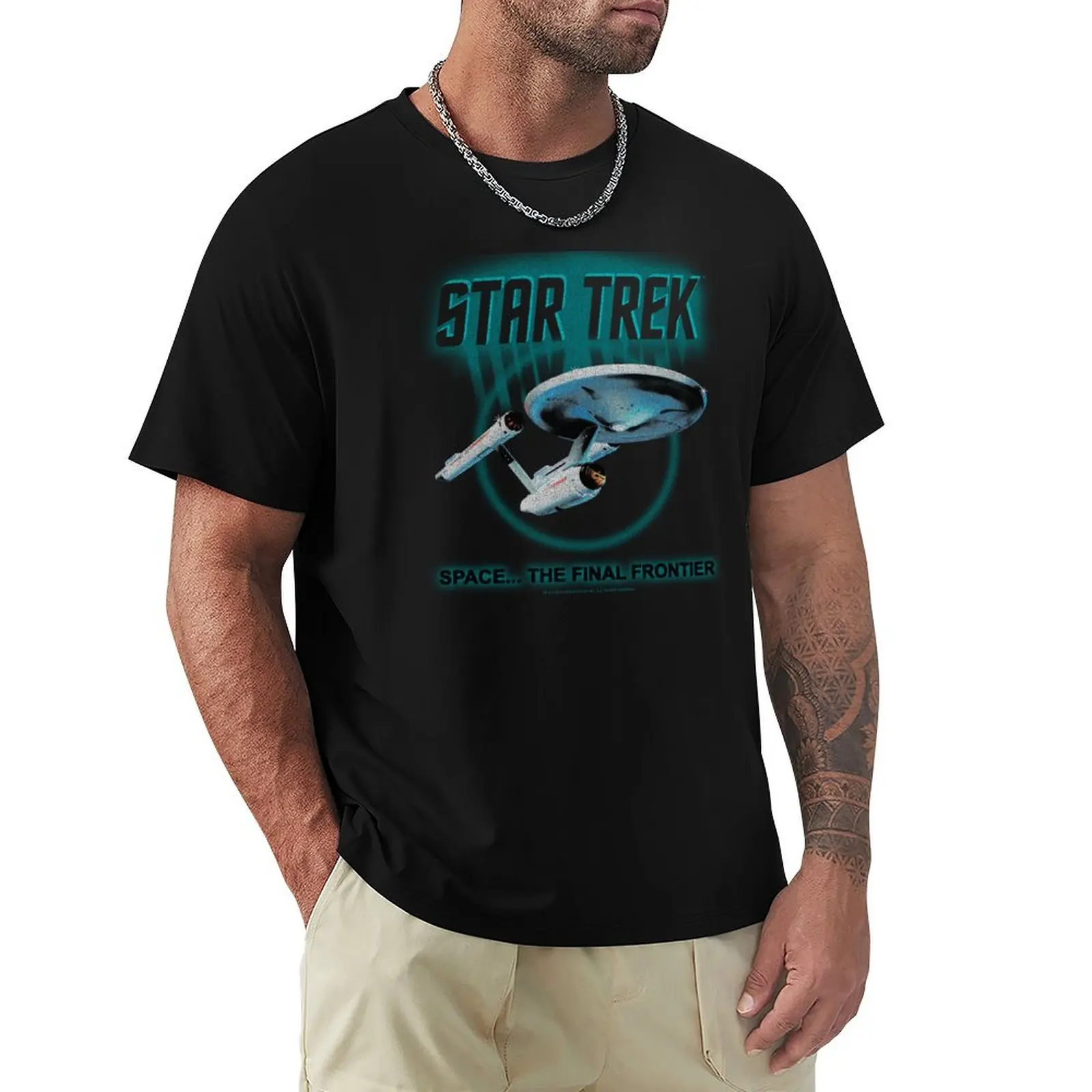Star Trek: The Original Series Space The Final Frontier Vintage Glow T-Shirt Soft Stretch Short Sleeve Top