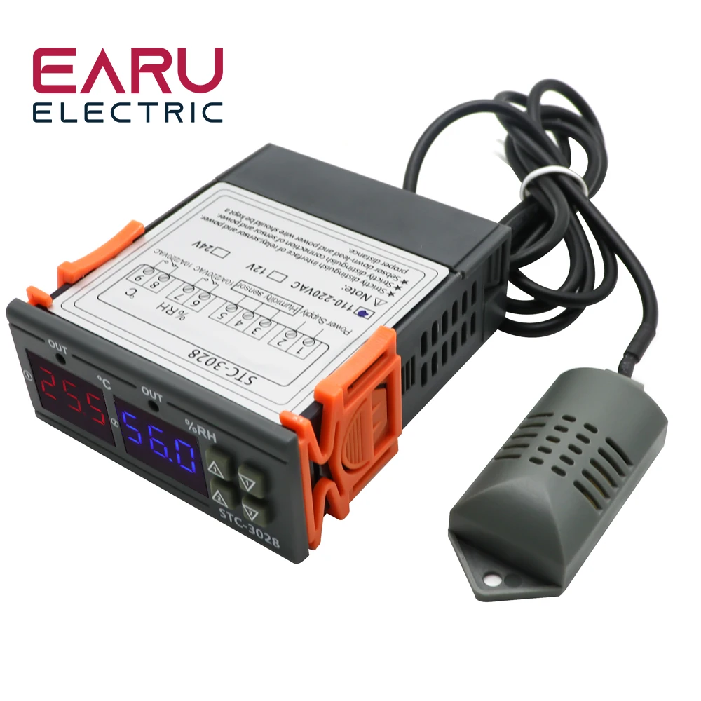 Imagem -05 - Duplo Controlador de Temperatura Digital Dois Saída Relé Dc12v dc 24v Ac220v Termorregulador Termostato com Aquecedor Térmico Stc3008