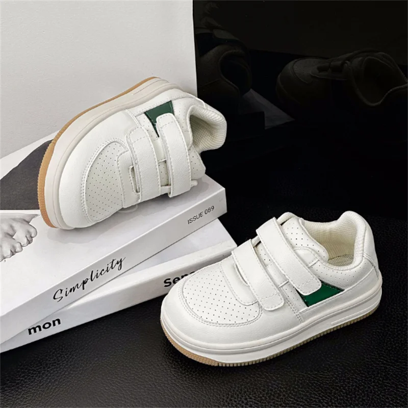 2024 New Spring Children Shoes For Boys Leather Breathable Kids Sneakers Non-slip Fashion Toddler Girls Shoes EU 22-30